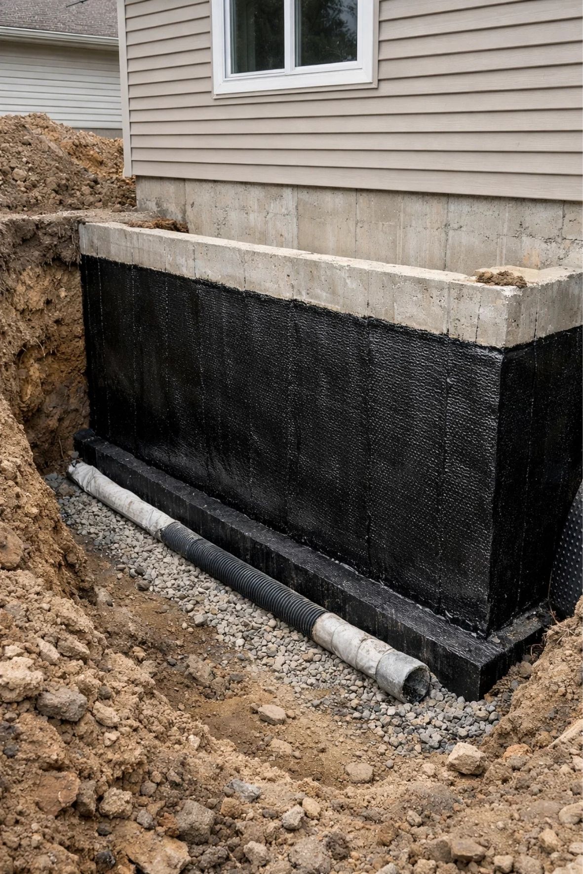 Surface extérieure lisse recouverte d’un revêtement étanche avec finition homogène, attenante à un bâtiment pour bâtiments à Val-David
